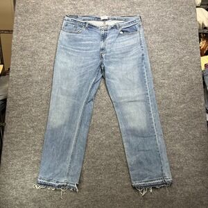 Denizen From Levi's 285 Relaxed Jeans Mens Blue Denim Stretch Frayed Hem - 40X31